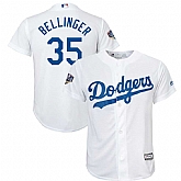 Youth Dodgers 35 Cody Bellinger White 2018 World Series Cool Base Player Jersey Dzhi,baseball caps,new era cap wholesale,wholesale hats